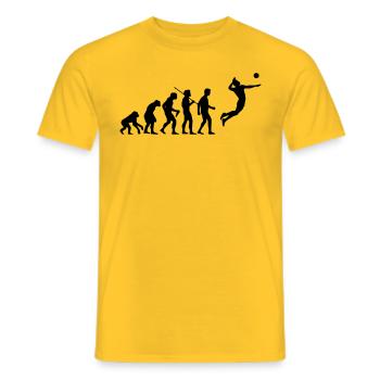 volleyball evolution - Men's T-Shirt - yellow - Front - AI Model Male 178 dark (178cm)