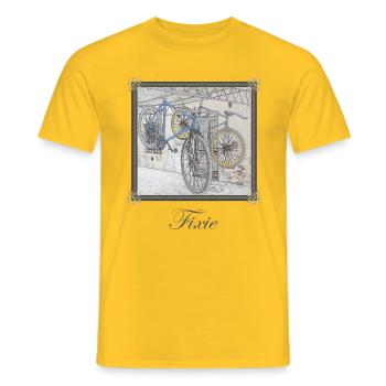 Fixie Fahrräder - Männer T-Shirt - Gelb - Vorne - AI Model Male 178 dark (178cm)