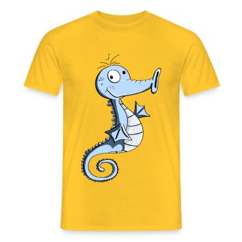 Funny Seahorse - Seahorse - Seahorses - Men's T-Shirt - yellow - Front - AI Model Male 178 dark (178cm)