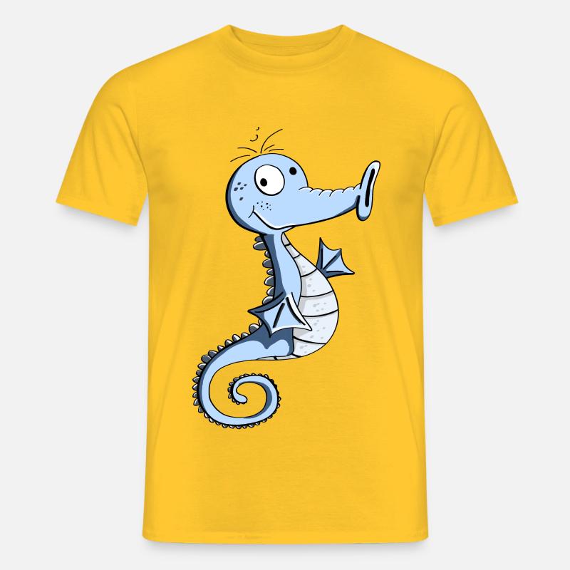 Lustiges Seepferdchen - Seepferd - Seepferde - Männer T-Shirt - Gelb