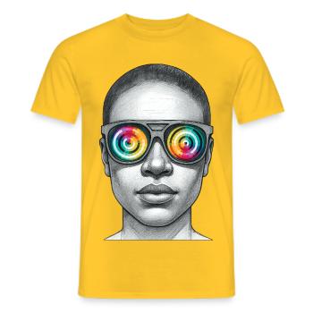 RAINBOW VISION – Geek & Science-Fiction - Männer T-Shirt - Gelb - Vorne - AI Model Male 178 dark (178cm)