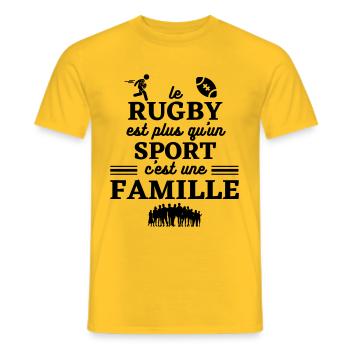Rugby - T-shirt homme - jaune - Devant - AI Model Male 178 dark (178cm)