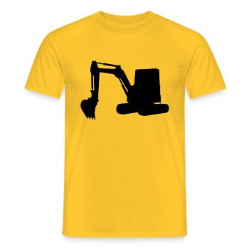 Minibagger Bagger Schwarz Erdbau Tiefbau Baustelle - Männer T-Shirt - Gelb - Vorne - AI Model Male 178 dark (178cm)