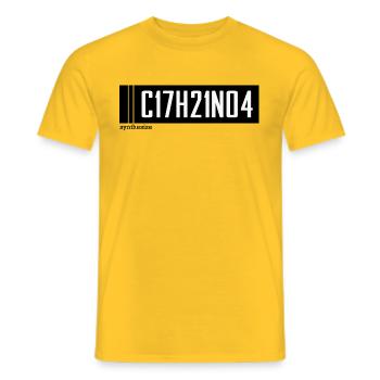 Cocaine - Synthesize - Men's T-Shirt - yellow - Front - AI Model Male 178 dark (178cm)