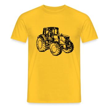 Tracteur Bauer Trecker tracteur tracteur - T-shirt homme - jaune - Devant - AI Model Male 178 dark (178cm)