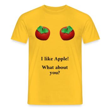 i like apple - Männer T-Shirt - Gelb - Vorne - AI Model Male 178 dark (178cm)
