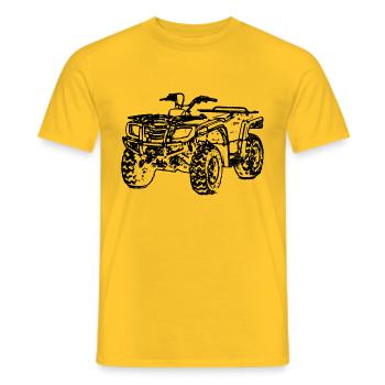 ATV Quad hors route véhicule tout-terrain noir - T-shirt homme - jaune - Devant - AI Model Male 178 dark (178cm)