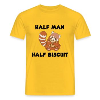 Half man, half biscuit - Men's T-Shirt - yellow - Front - AI Model Male 178 dark (178cm)