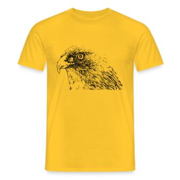 Adler tête d'aigle tatouage tribal buse de faucon - T-shirt homme - jaune - Devant - AI Model Male 178 dark (178cm)