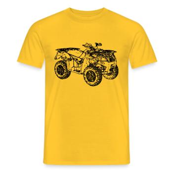 ATV Quad offroad off-road vehicle black - Men's T-Shirt - yellow - Front - AI Model Male 178 dark (178cm)