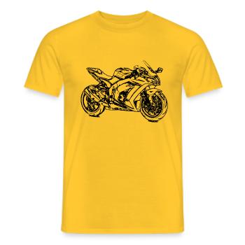 Course de moto moto course machine super athlète - T-shirt homme - jaune - Devant - AI Model Male 178 dark (178cm)