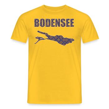 Bodensee Design - Männer T-Shirt - Gelb - Vorne - AI Model Male 178 dark (178cm)