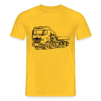 Truck loading crane camion truck - Men's T-Shirt - yellow - Front - AI Model Male 178 dark (178cm)