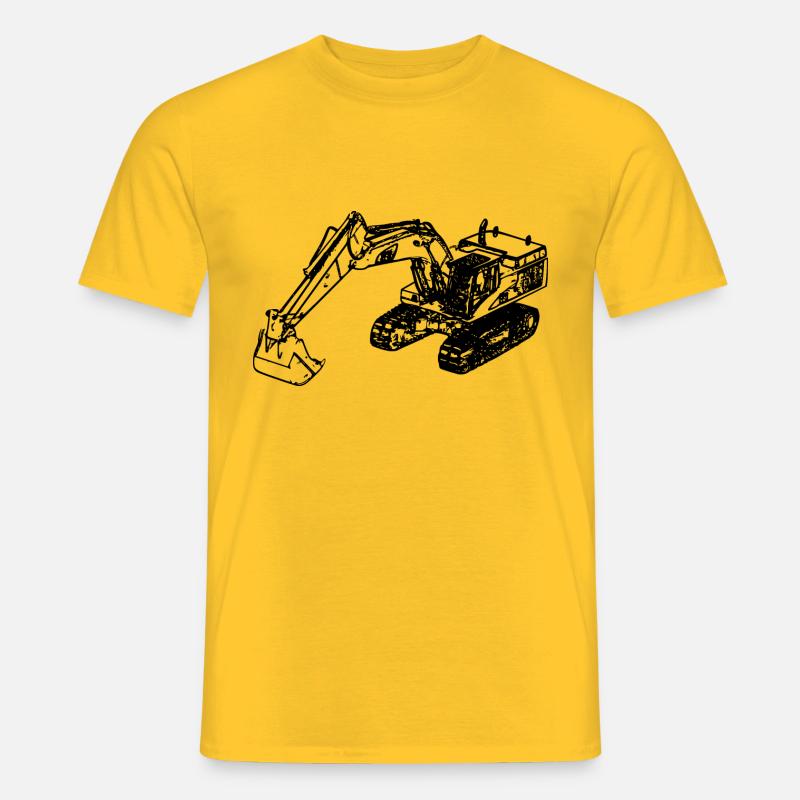 Bagger Kettenbagger Schaufelbagger schwarz - Männer T-Shirt - Gelb