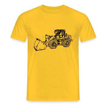 Wheel loader wheel loader black - Men's T-Shirt - yellow - Front - AI Model Male 178 dark (178cm)