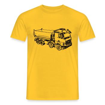 Dump truck 4 trucks Tipper Truck ciężarówka camion - Men's T-Shirt - yellow - Front - AI Model Male 178 dark (178cm)