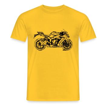 Course de moto moto course machine super athlète - T-shirt homme - jaune - Devant - AI Model Male 178 dark (178cm)