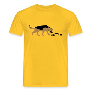 Mantrailer Schäferhund Vektor - Männer T-Shirt - Gelb - Vorne - AI Model Male 178 dark (178cm)