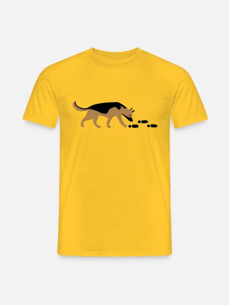 Mantrailer Shepherd vector - Men's T-Shirt - yellow