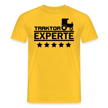 traktor experte - Männer T-Shirt - Gelb - Vorne - AI Model Male 178 dark (178cm)