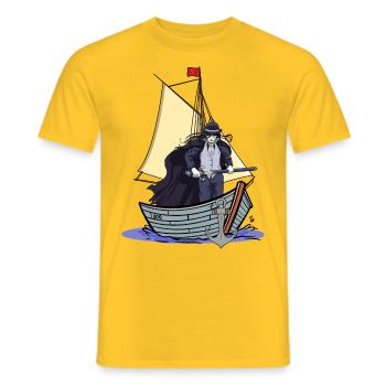 horreur Halloween bateau guerrier guerrier épée - T-shirt homme - jaune - Devant - AI Model Male 178 dark (178cm)