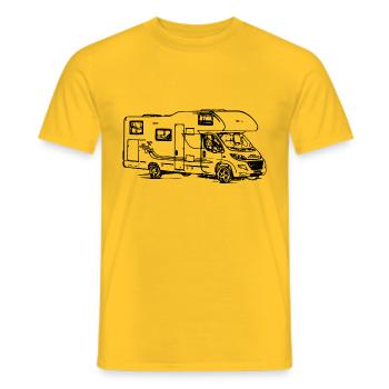 Wohnmobil Alkoven Camping Camper schwarz - Männer T-Shirt - Gelb - Vorne - AI Model Male 178 dark (178cm)