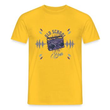 Old School Beats - Männer T-Shirt - Gelb - Vorne - AI Model Male 178 dark (178cm)