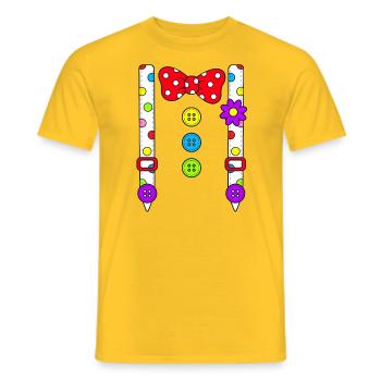 Costume Clown Costume Femmes Hommes Enfants - T-shirt homme - jaune - Devant - AI Model Male 178 dark (178cm)