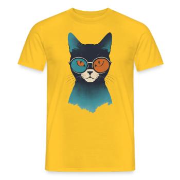 L’œil de chat en contraste - T-shirt homme - jaune - Devant - AI Model Male 178 dark (178cm)