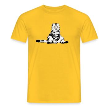Lustige übergewichtige Katze - Männer T-Shirt - Gelb - Vorne - AI Model Male 178 dark (178cm)