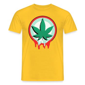 Cannabis - Men's T-Shirt - yellow - Front - AI Model Male 178 dark (178cm)