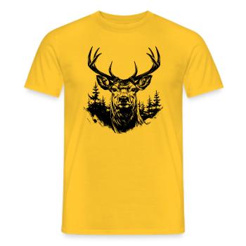 Deer - Men's T-Shirt - yellow - Front - AI Model Male 178 dark (178cm)