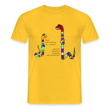 Twisty snakes - Men's T-Shirt - yellow - Front - AI Model Male 178 dark (178cm)