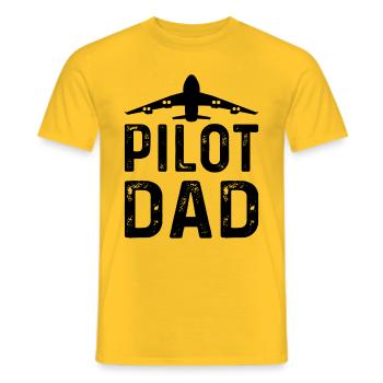 Pilot Daddy - Airport Plane Pilot Airplane Pilot D - Men's T-Shirt - yellow - Front - AI Model Male 178 dark (178cm)
