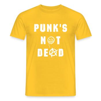 Le punk n’est pas mort - T-shirt homme - jaune - Devant - AI Model Male 178 dark (178cm)