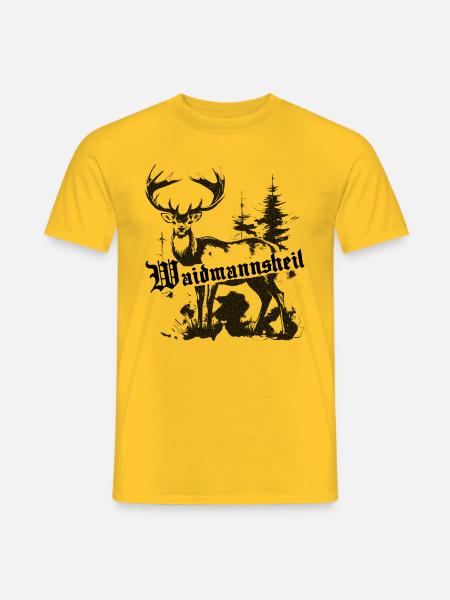 Waidmannsheil Traditioneller deutscher Jagdhirsch - Männer T-Shirt - Gelb