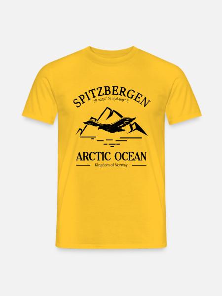 Majestätisches Polarabenteuer in der arktischen Natur von Spitzbergen - Männer T-Shirt - Gelb