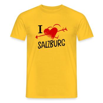 J’aime Salzbourg Herz und Pfeil Stadt Liebe - T-shirt homme - jaune - Devant - AI Model Male 178 dark (178cm)