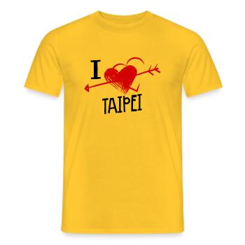 J’aime Taipei Herz und Pfeil Stadt Liebe Souvenir - T-shirt homme - jaune - Devant - AI Model Male 178 dark (178cm)
