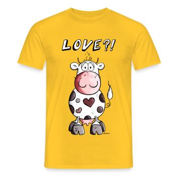 Love Kuh - Männer T-Shirt - Gelb - Vorne - AI Model Male 178 dark (178cm)