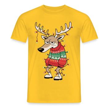 Genervtes Rentier - Männer T-Shirt - Gelb - Vorne - AI Model Male 178 dark (178cm)