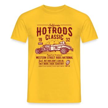 Hot Rods Race Classic 2 - Männer T-Shirt - Gelb - Vorne - AI Model Male 178 dark (178cm)