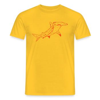 Hammerhai in rot - Männer T-Shirt - Gelb - Vorne - AI Model Male 178 dark (178cm)