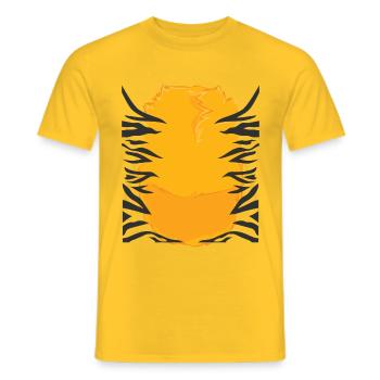 Tiger Costume T-Shirt Carnival - Men's T-Shirt - yellow - Front - AI Model Male 178 dark (178cm)