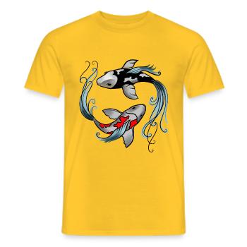 Poisson Koi Yin Yang - T-shirt homme - jaune - Devant - AI Model Male 178 dark (178cm)