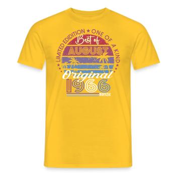 Original August 1966 56. Geburtstag Geschenk Fun - Männer T-Shirt - Gelb - Vorne - AI Model Male 178 dark (178cm)