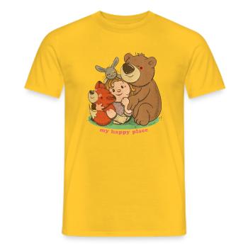 Mein glücklicher Ort - Männer T-Shirt - Gelb - Vorne - AI Model Male 178 dark (178cm)