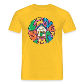 Vivre une -maison simple - T-shirt homme - jaune - Devant - AI Model Male 178 dark (178cm)