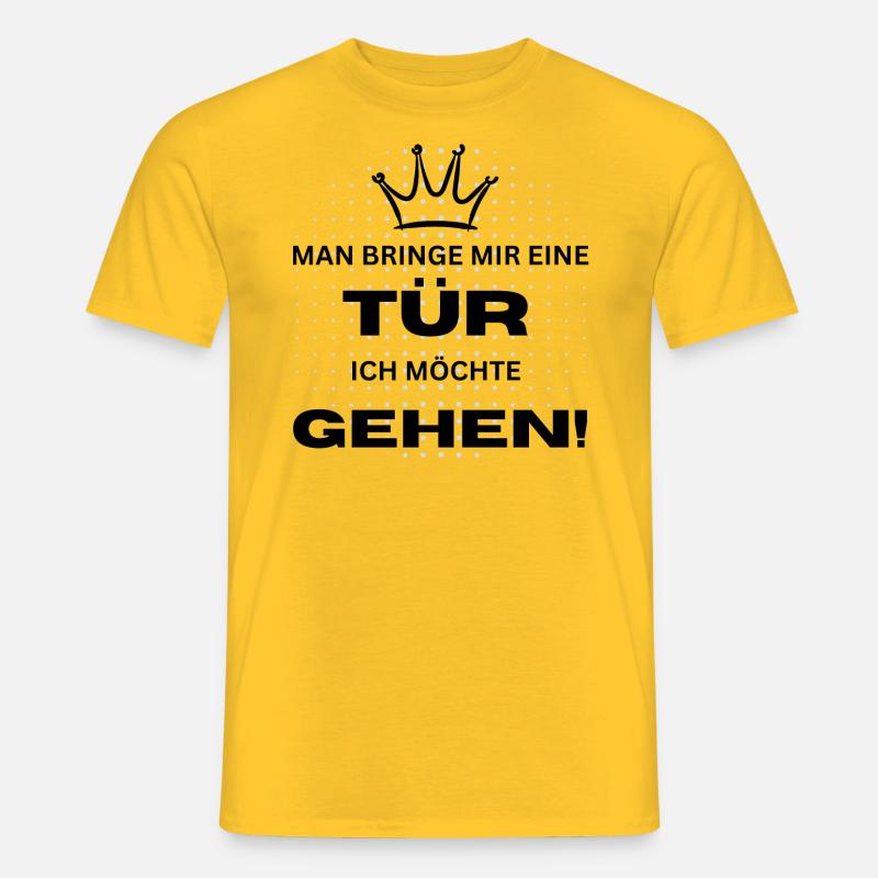 MAN BRINGE MIR EINE TÜR - Männer T-Shirt - Gelb