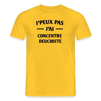 J'peux pas jai concentre deuchiste - T-shirt homme - jaune - Devant - AI Model Male 178 dark (178cm)
